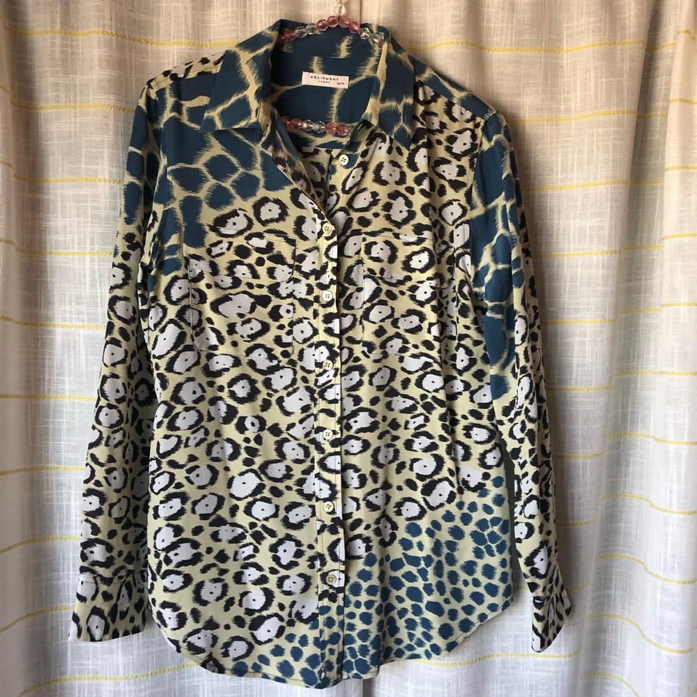 Equipment animal print leopard small S blouse
